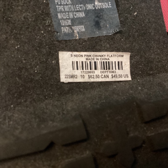 Women’s TORRID NEON PINK Chunky Flatform sandals Size 10 WW *AS IS* - Picture 9 of 9